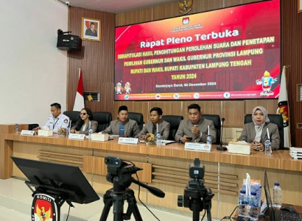 Rapat Pleno Rekapitulasi Hasil Pilkada Selesai, Ardito-Koheri Terpilih Jadi Bupati dan Wakil Bupati Lamteng