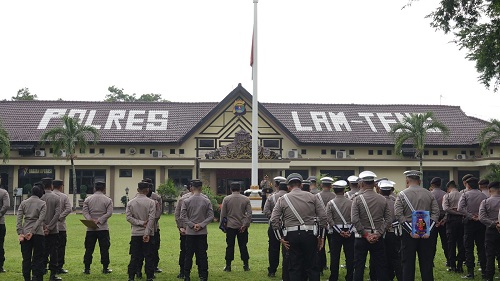Pimpin Apel Pagi, Kapolres Lamteng Tekankan Seluruh Personelnya Dukung Program Asta Cita Presiden RI