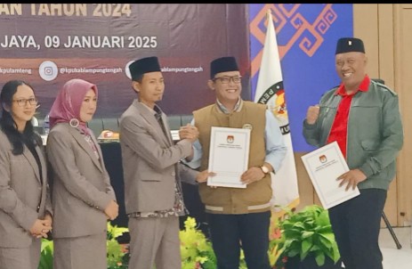 Sah, KPU Lamteng Resmi Tetapkan Ardito-Koheri Sebagai Bupati dan Wakil Bupati Lamteng Terpilih