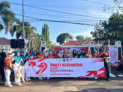 Sambut HUT Bhayangkara ke-79, Polres Lamteng Gelar Bakti Kesehatan
