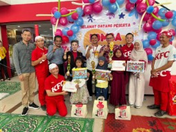 Peringati Hari Pahlawan, 130 anak TK dan SD Meriahkan Lomba Mewarnai KFC di Chandra Bandarjaya