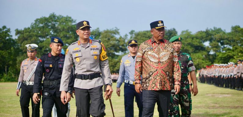 Kapolres Lamteng Pimpin Apel Gelar Pasukan Operasi Ketupat Krakatau 2026