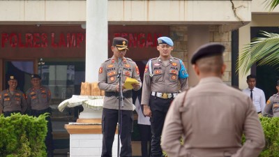 Polres Lamteng Gelar Upacara Hari Kesadaran Nasional, Tekankan Disiplin dan Kesiapsiagaan Jelang May Day
