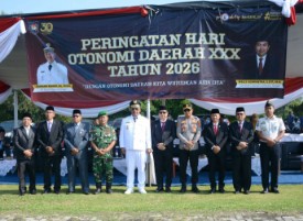Sinergi Pemerintah dan Forkopimda, Polres Lamteng Hadiri Upacara OTDA 2026