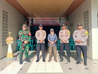 Pastikan Aman dan Kondusif, Polres Lamteng Amankan Ibadah Kenaikan Yesus Kristus
