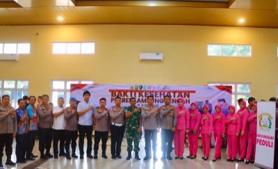 Sambut Hari Bhayangkara ke-80, Polres Lamteng Gelar Bakti Kesehatan dan Donor Darah