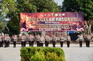 Polres Lamteng Gelar Apel Kesiapsiagaan Karhutla